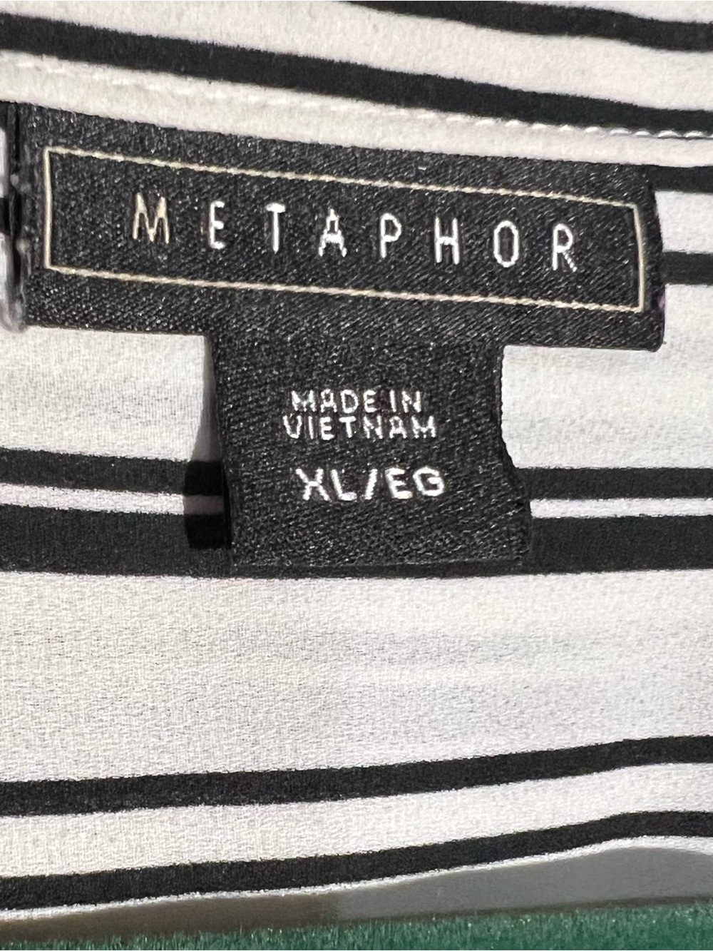 Metaphor Black and White Vertical Stripe Tie-Neck Sleeveless Blouse - Picture 4 of 6